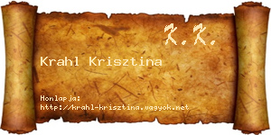 Krahl Krisztina névjegykártya